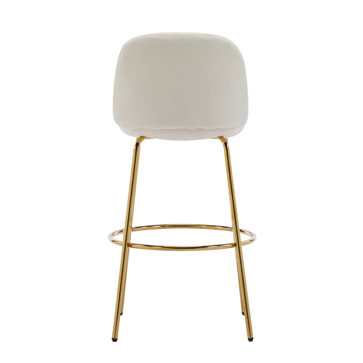 Rio Claro Indoor Metal Upholstered Barstool with Gold Finished Frame and Beige UpholsterySet of 2