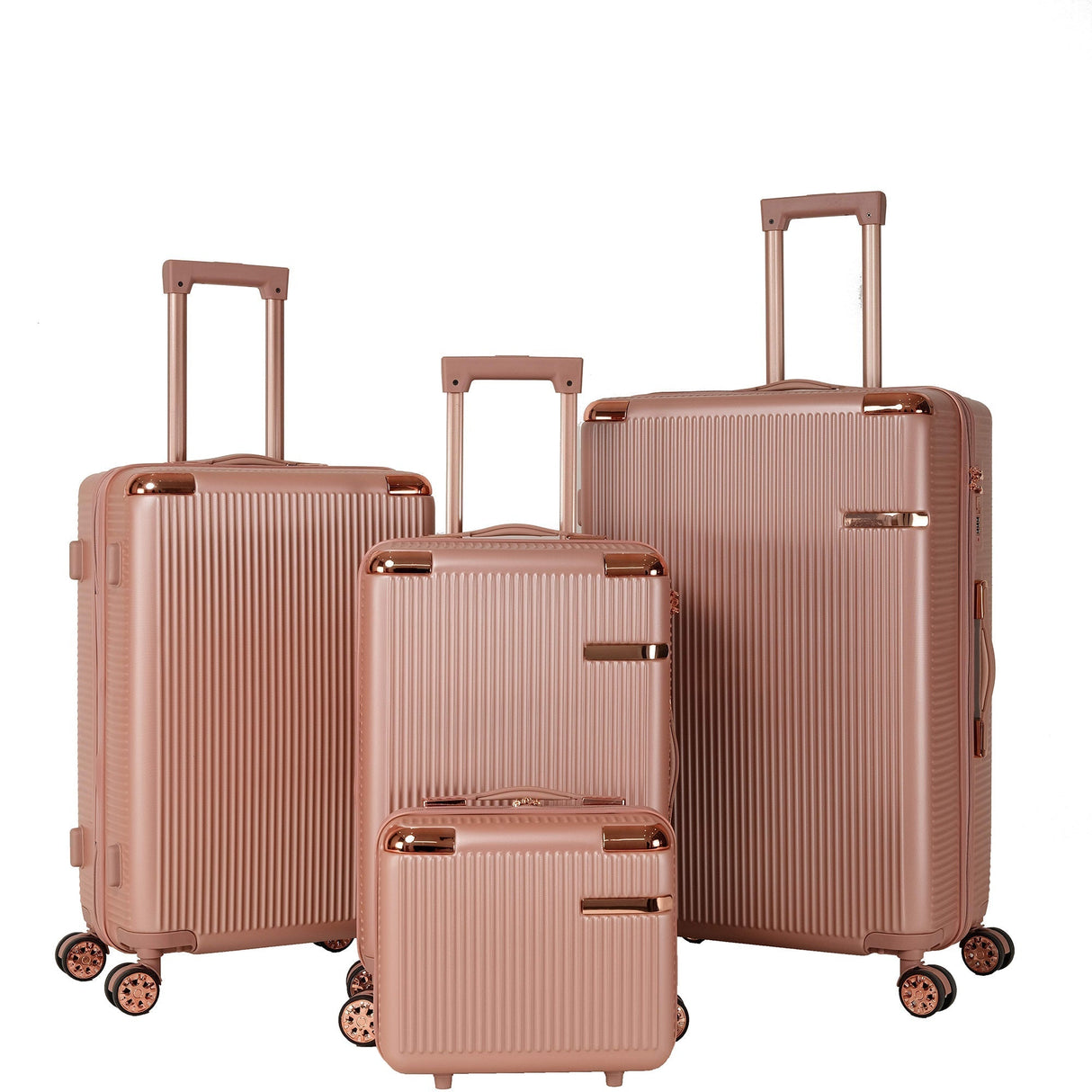 4-Piece Hard Luggage Set with 360° Rotating Wheels and Password Lock