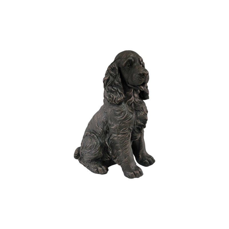 20" Bronze Finish Realistic Sitting Cocker Spaniel Dog Statue