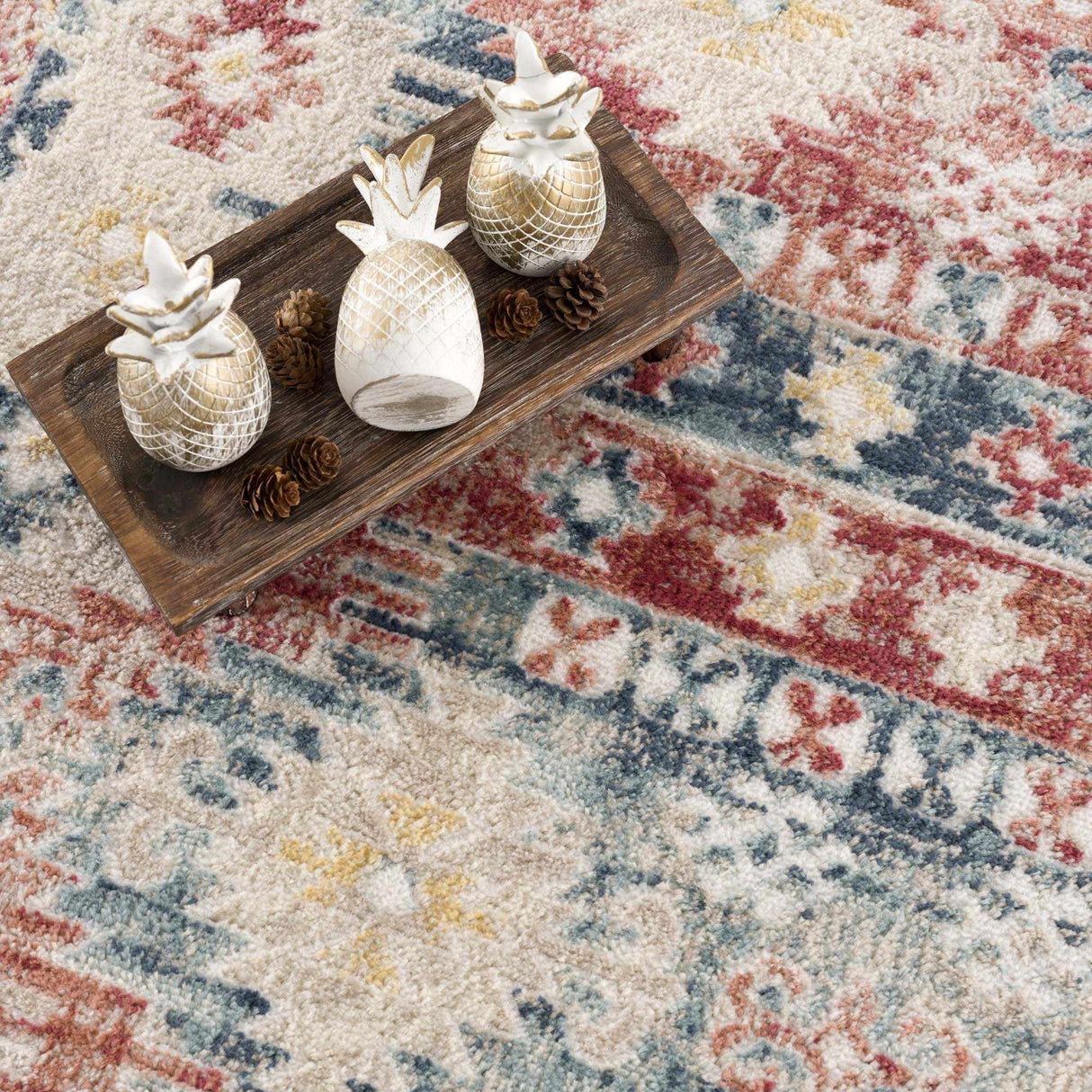 Bindi Blue & Rose Area Rug - Clearance
