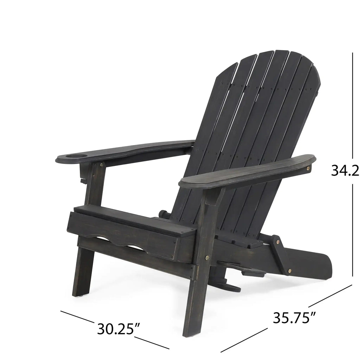 Zenithia - Outdoor Foldable Adirondack Chair With 2 Cup Holders