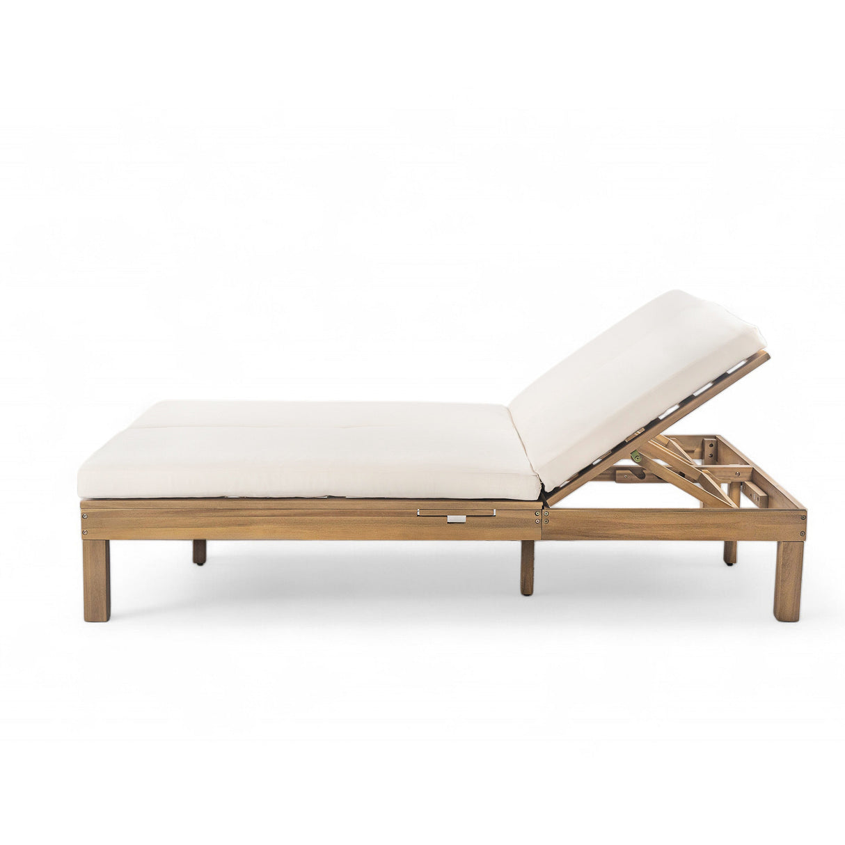 TREXM 5-Position Adjustable Backrest Double Chaise Lounge Outdoor