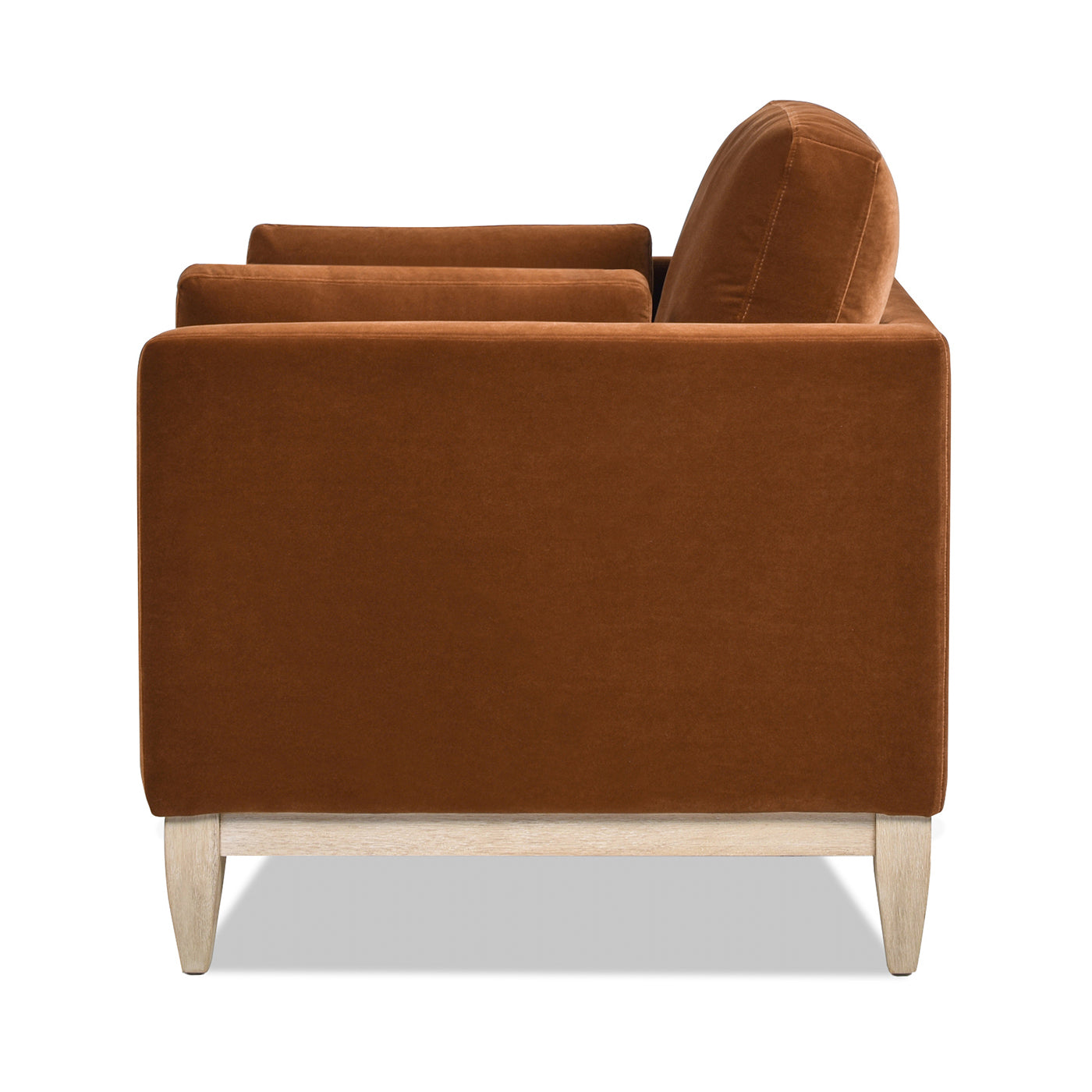 Knox 36' Modern Farmhouse Arm Chair, Burnt Orange   Performance Velvet