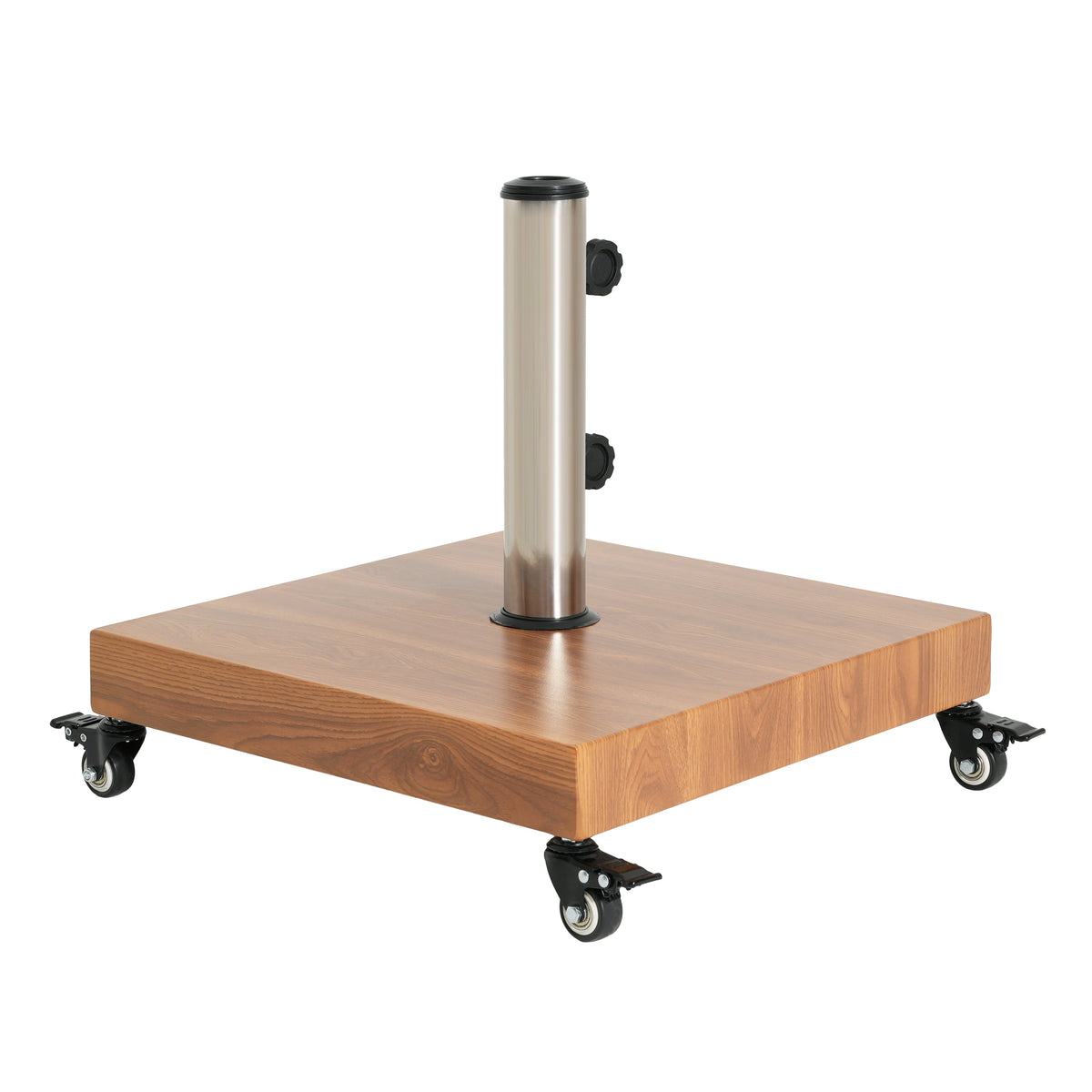 Malibu Square Umbrella Base with Wheels - Concrete & Iron Outdoor Stand