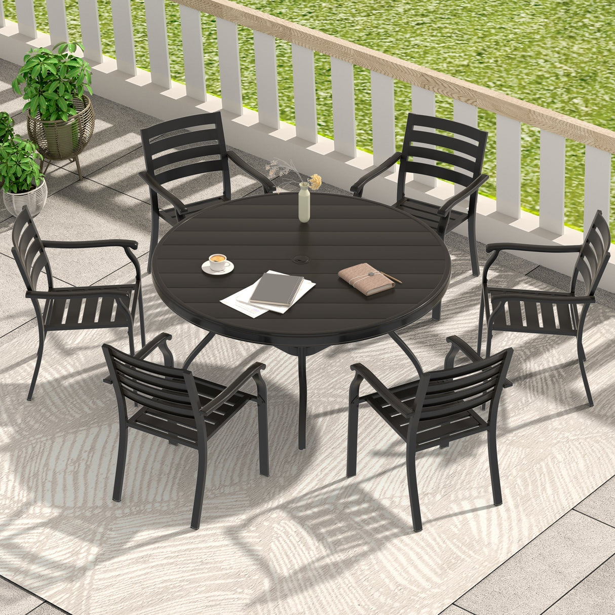 7 Pieces Outdoor Patio Dining Set
