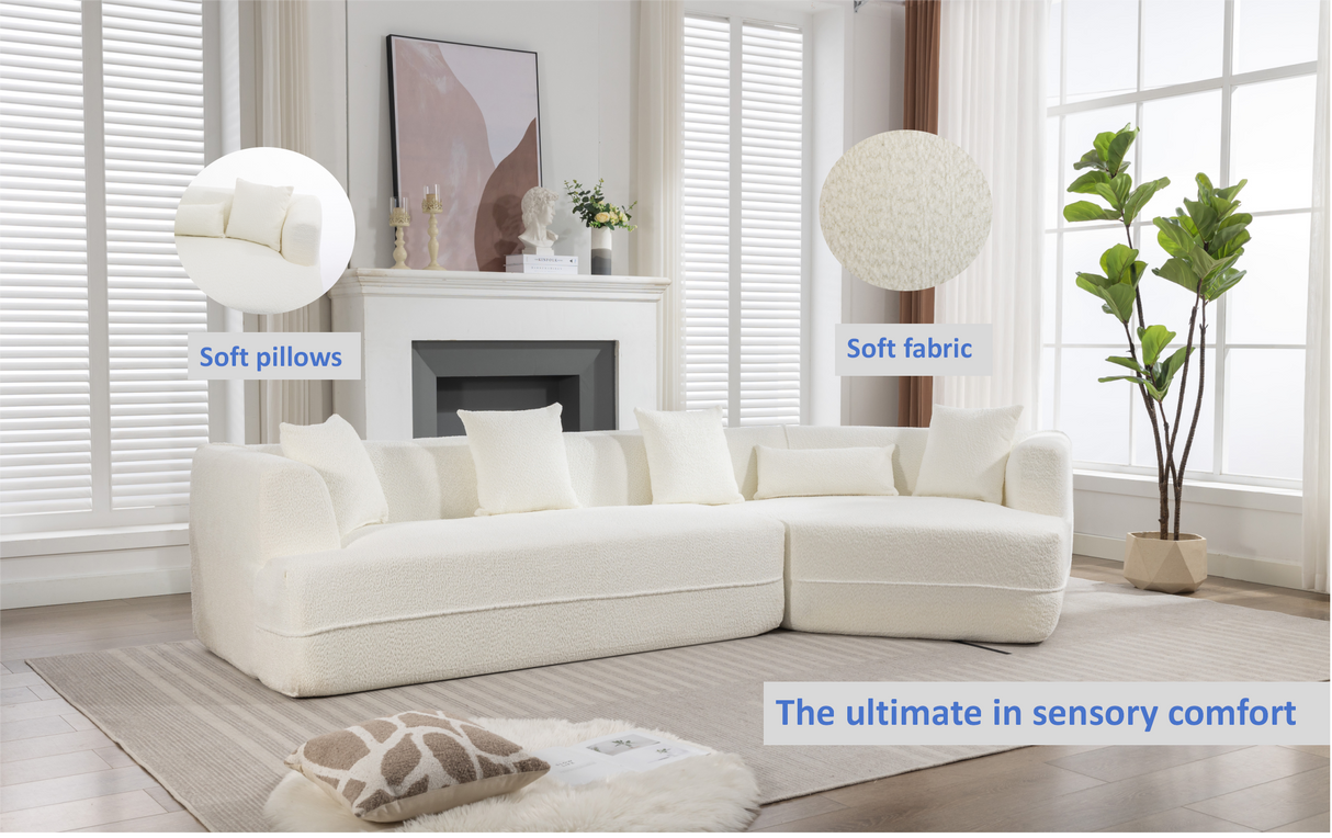 Modular Sofa Modern Minimalist Style Creamy-White