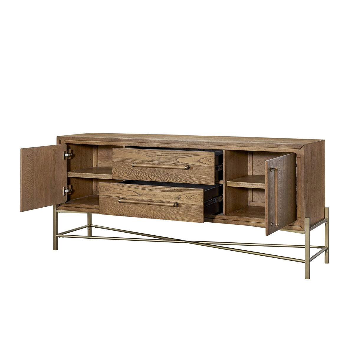 Sideboard with USB Charging Ports, 2 Drawers and 2 Doors