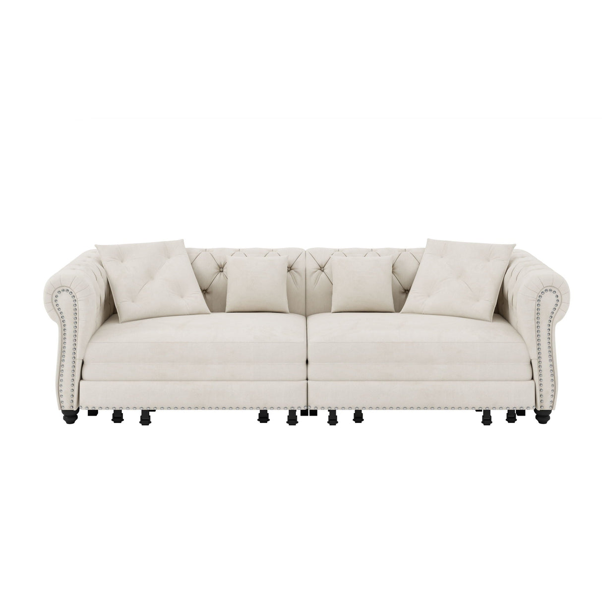3 In 1 Pull Out Convertible Sleeper Sofa Bed, King Size, Chaise Lounge