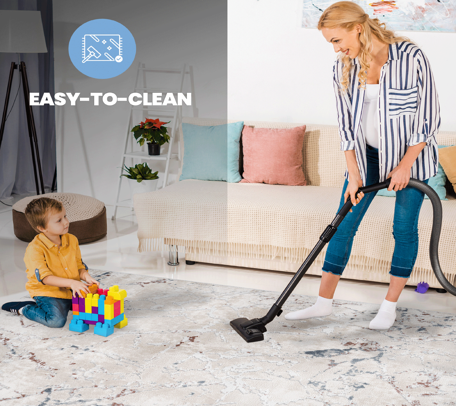 NAAR MARFI Collection Contemporary Non-Shedding and Stain Resistant Area Rug