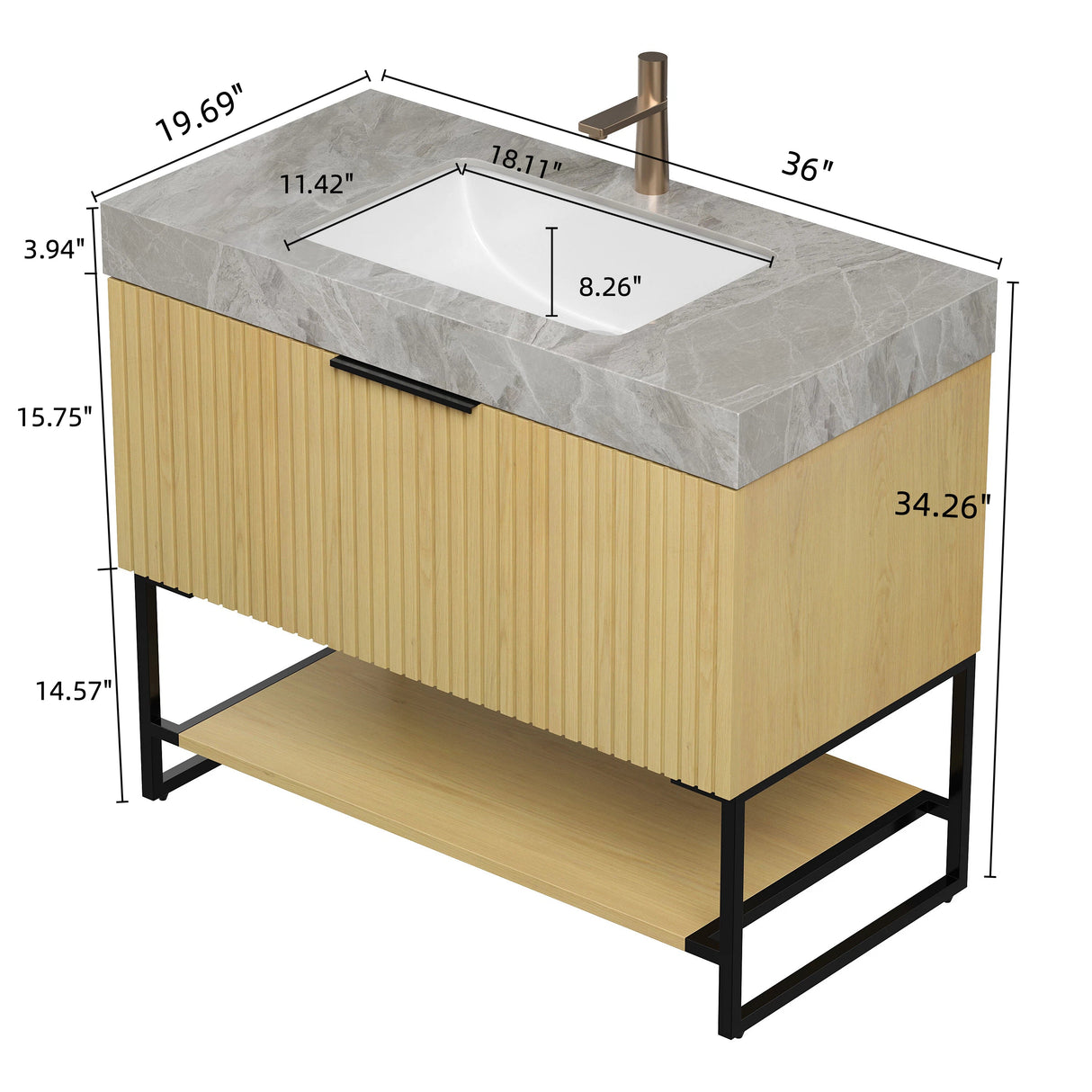 Yolan 36" Bathroom Vanity & Sink
