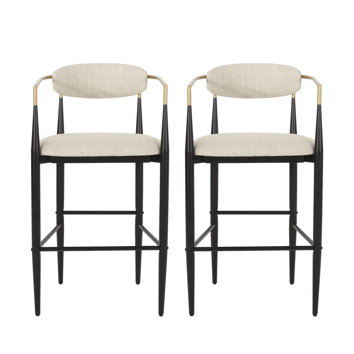 Upholstered Bar Stools With Backs for Kitchen Island (Set of 2)