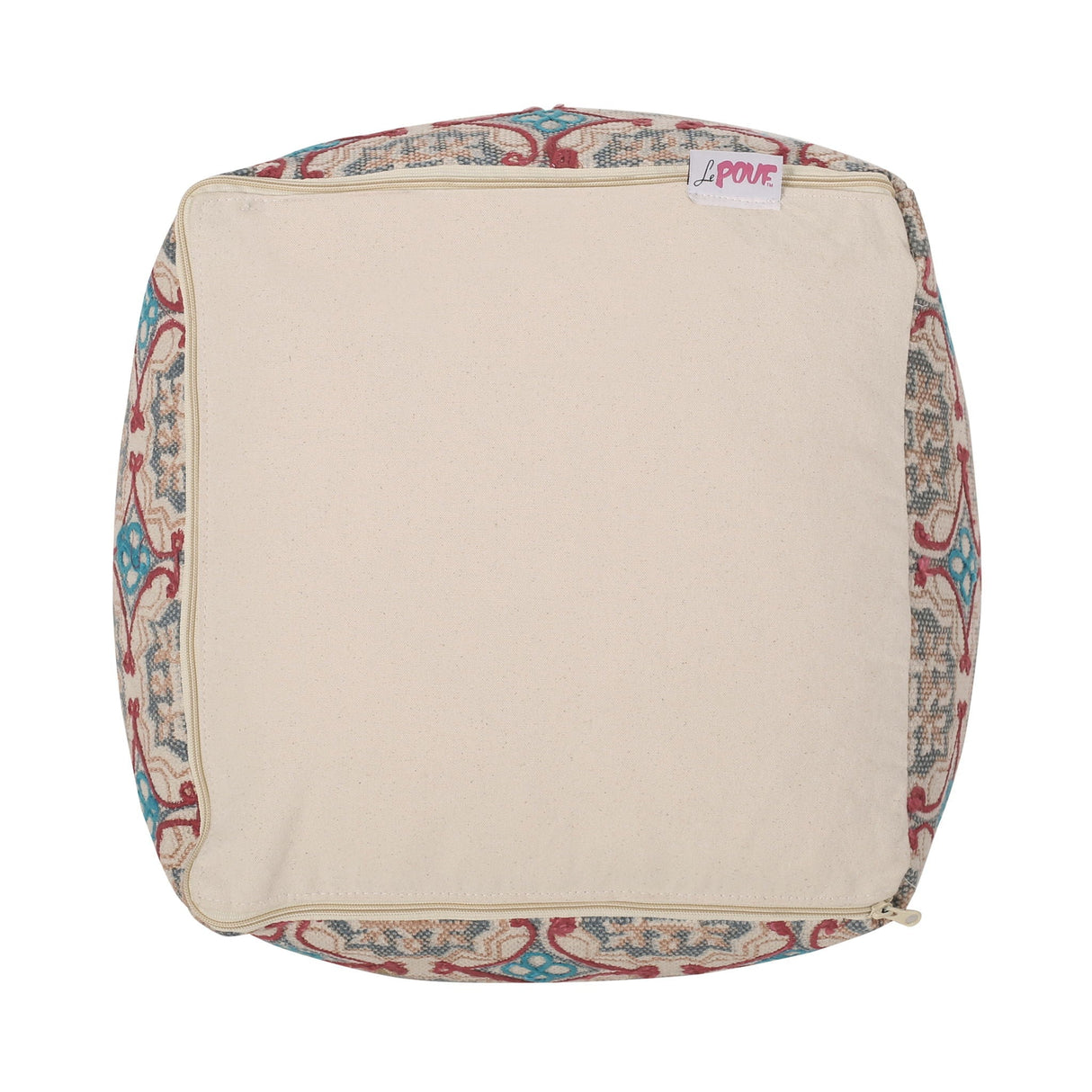 Amelia Handcrafted Fabric Pouf Rustic Elegance Multicolored