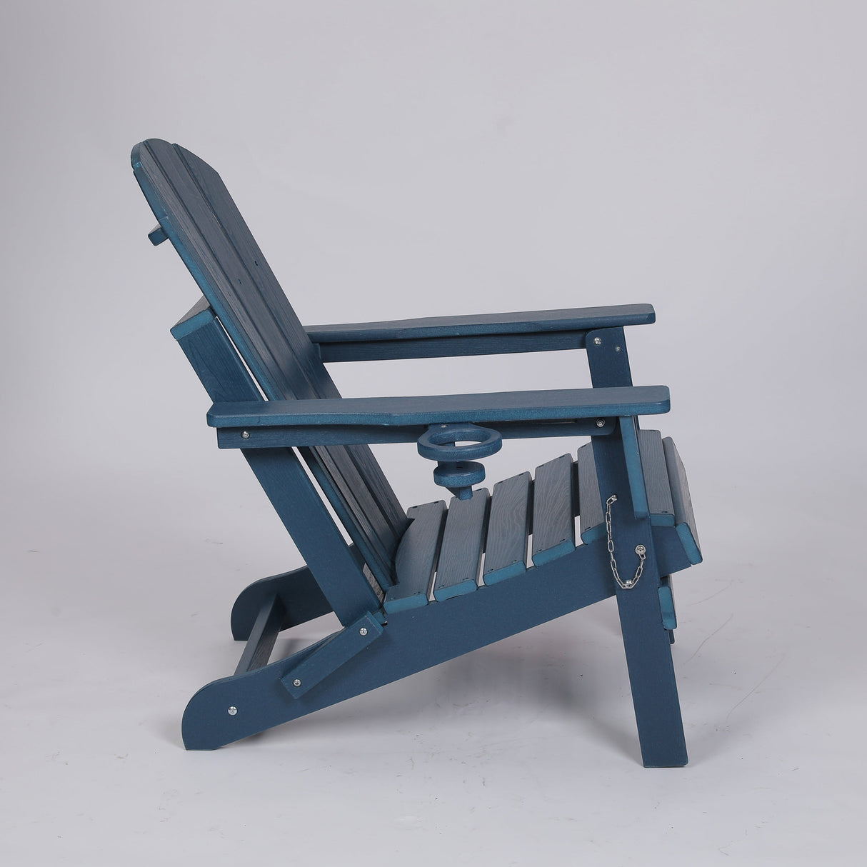 Folding Adirondack Chair with Dual Cup Holder - Navy Blue