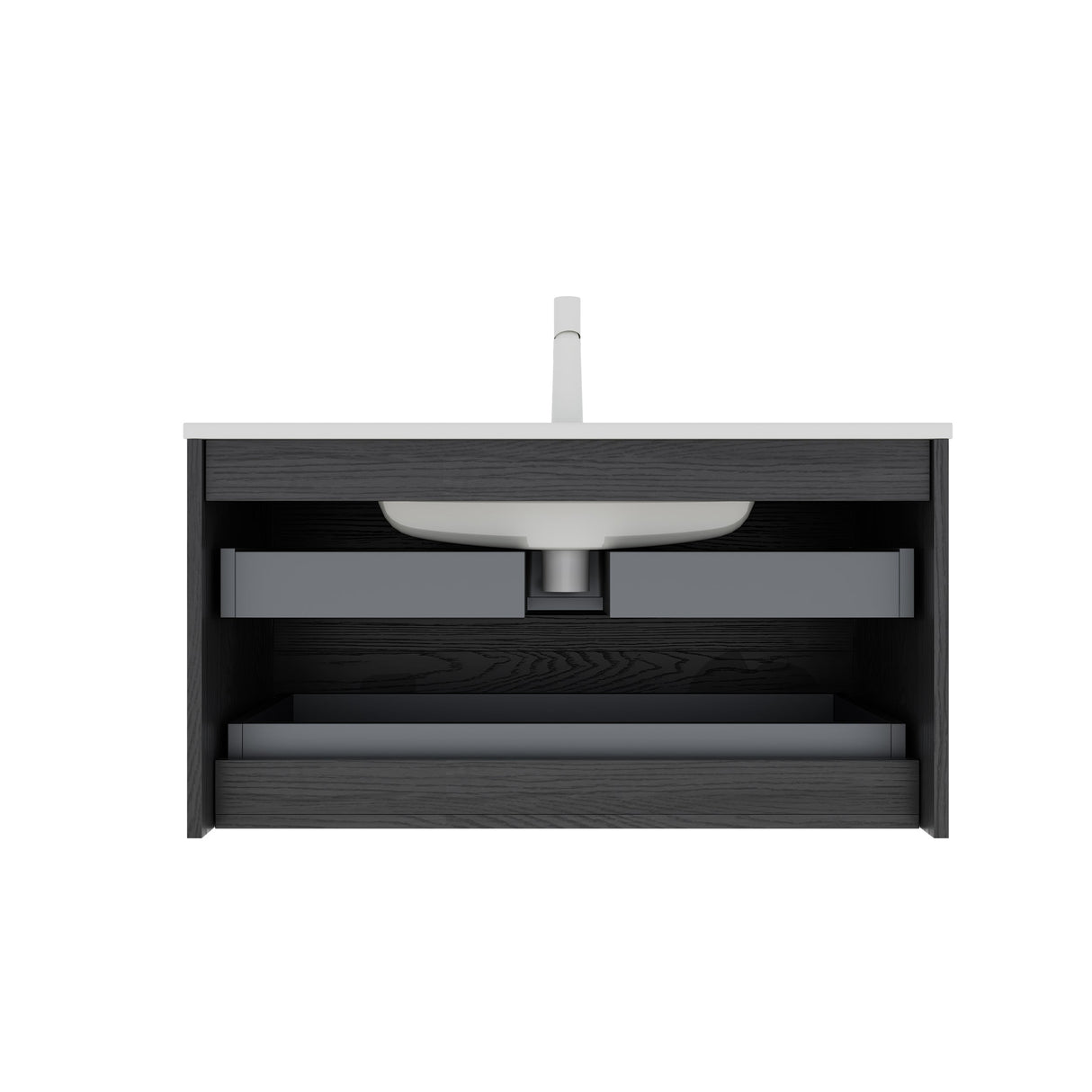BRON 36" Bathroom Vanity with Sink, Modern Wall-Mounted Floating Cabinet