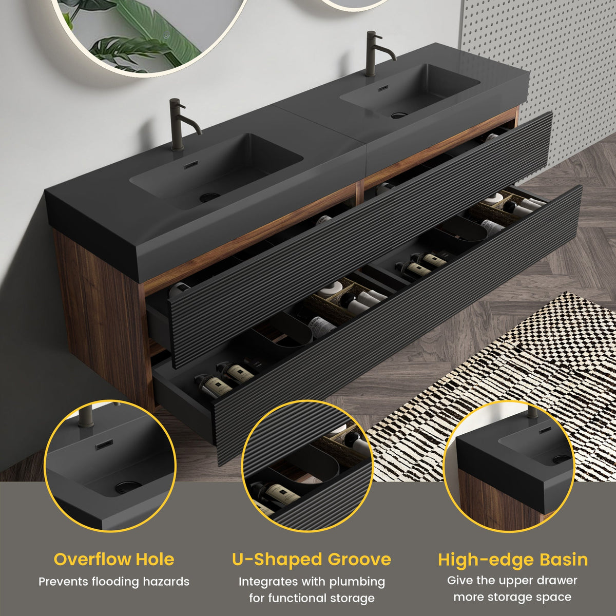 Grace 72'' Bathroom Vanity with Matt