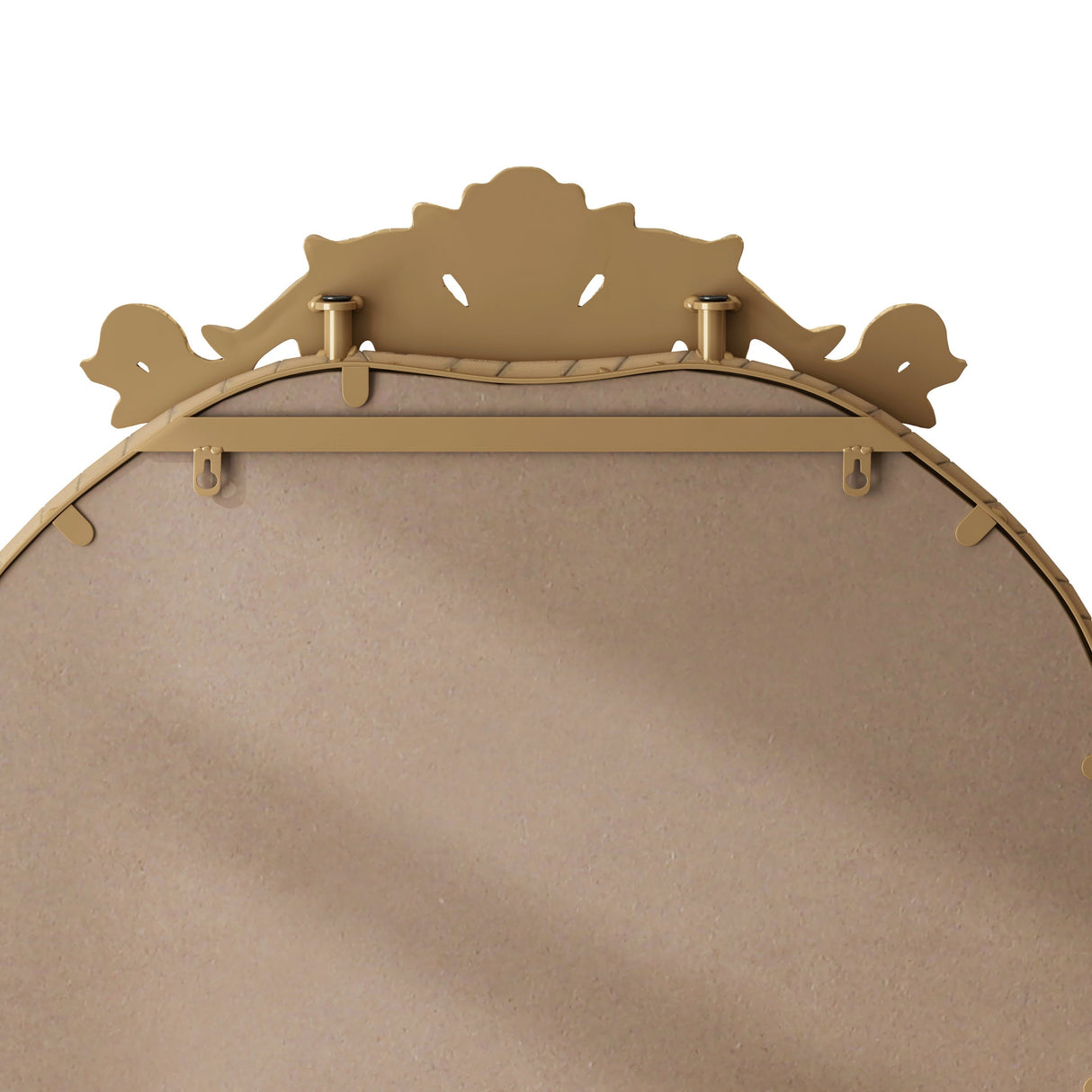 Retro Arched Full Body Mirror with Vintage Carved Applique