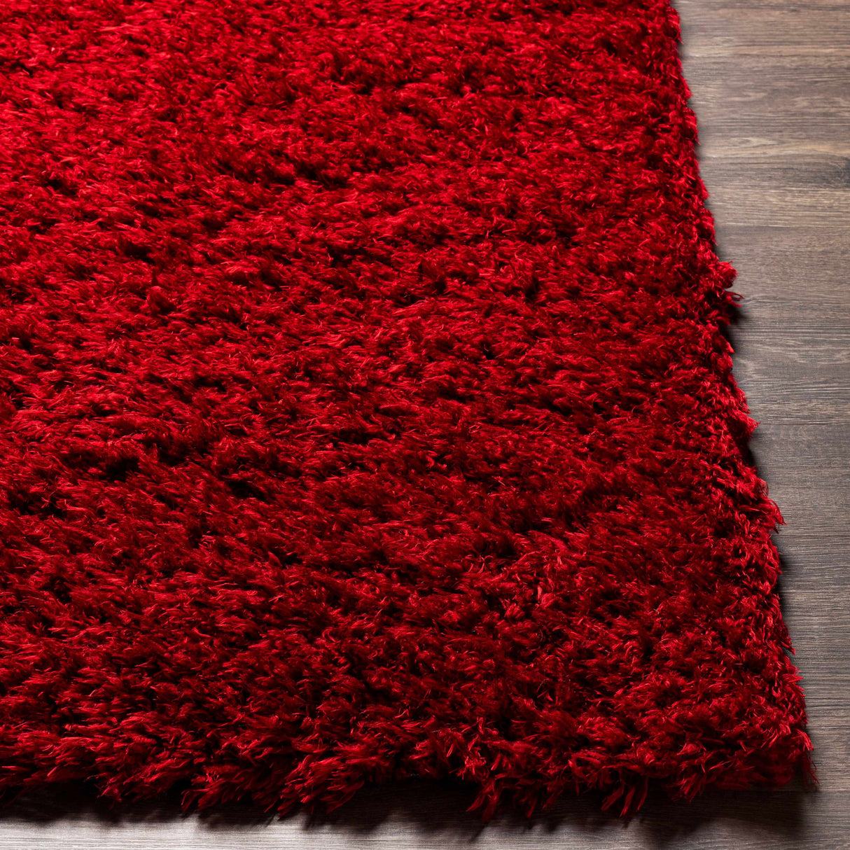 Siari Solid Red Shag Area Rug - Clearance