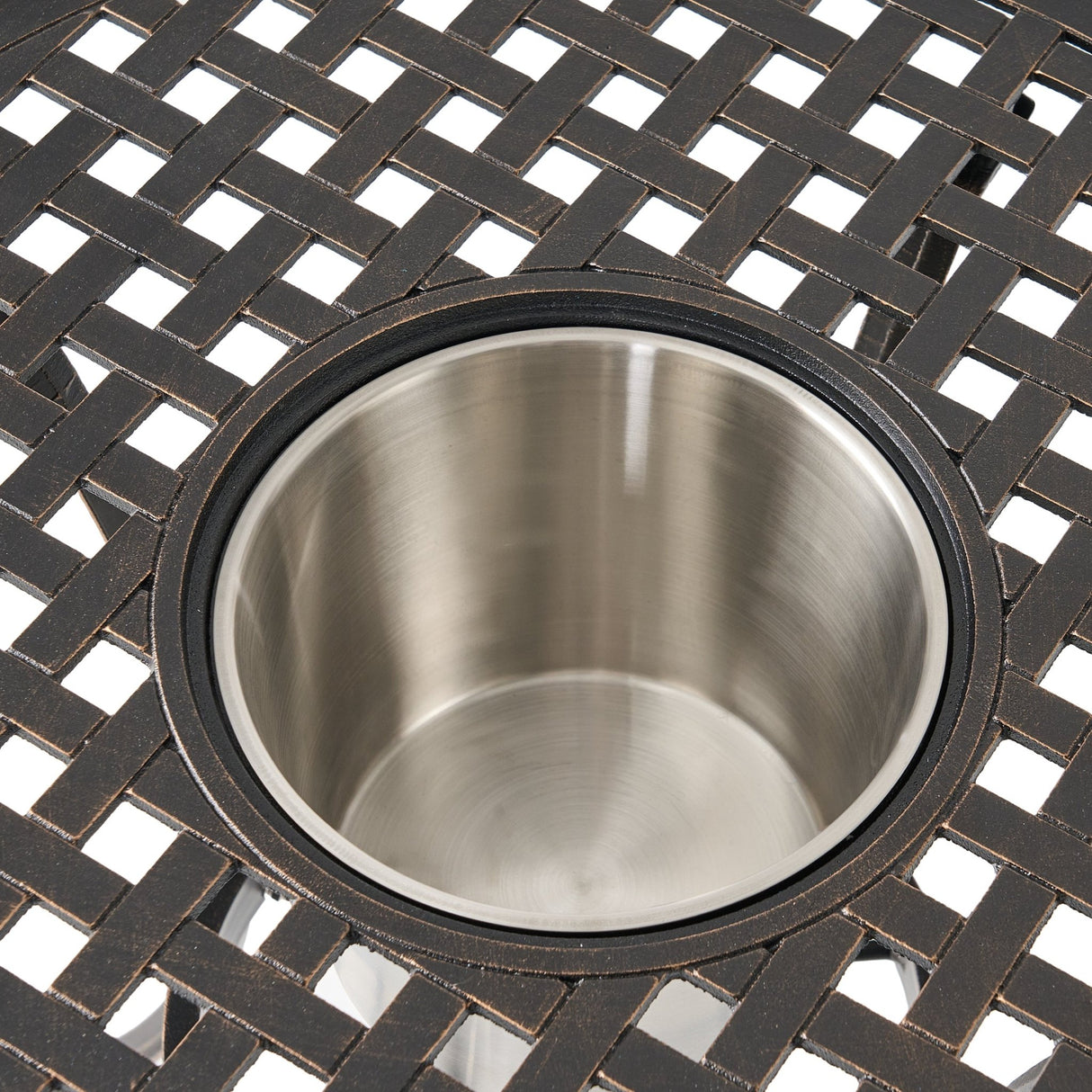 CAMDEN 3PC CAST BISTRO SET W ICE BUCKET - Tuesday Morning - Outdoor Furniture Sets