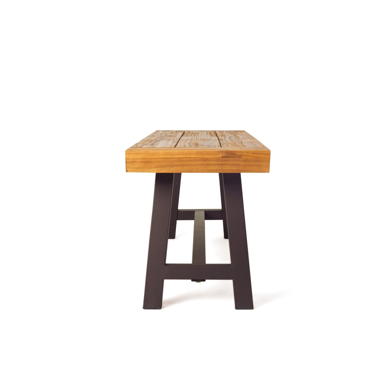 Carlisle Outdoor Acacia Wood and Rustic Metal Bench, Sandblast Finish / Rustic Metal 14. 75 x 63 x 17. 50 inches - Tuesday Morning - Outdoor Benches