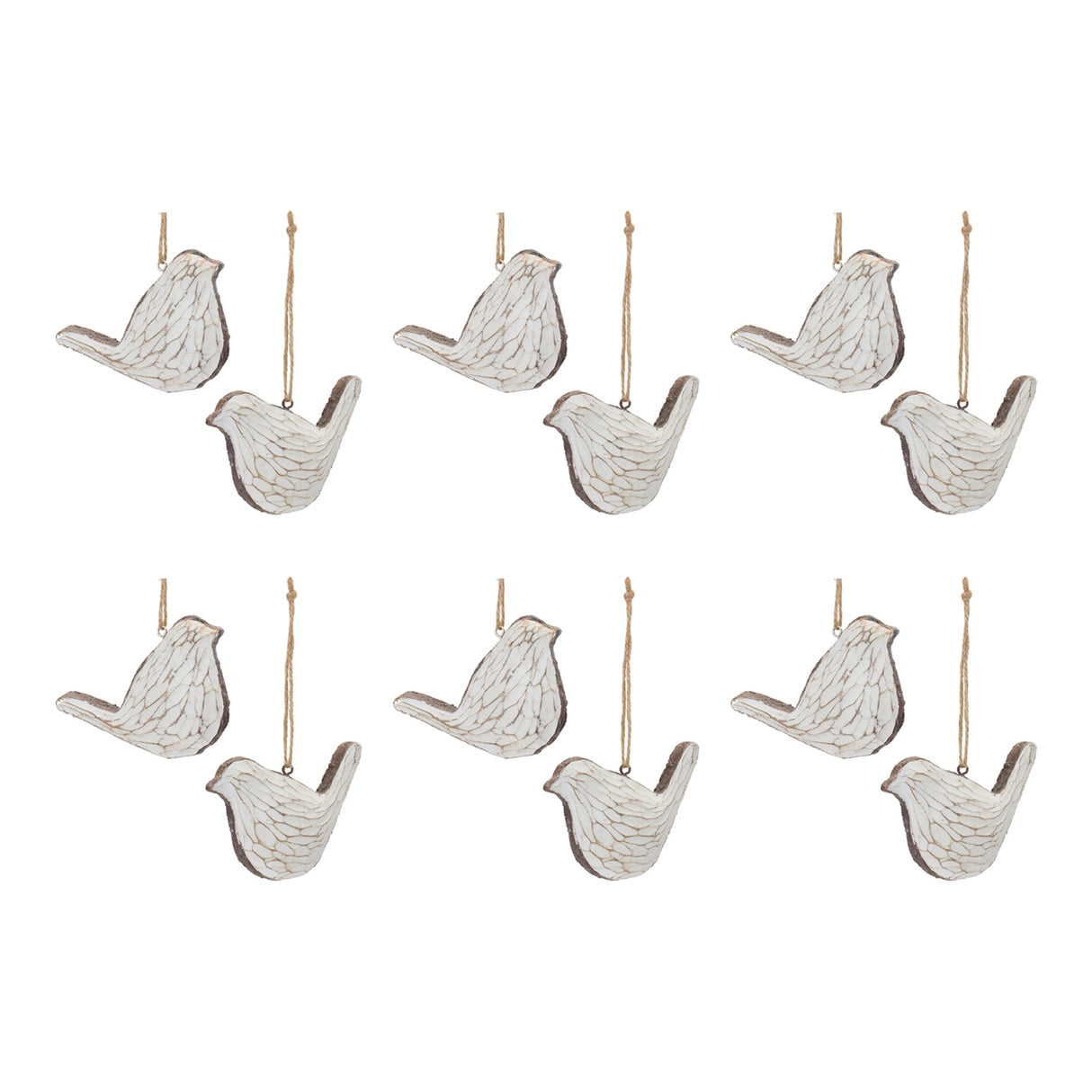 Carved Bird Ornament (Set of 12) - Tuesday Morning - Decorative Objects