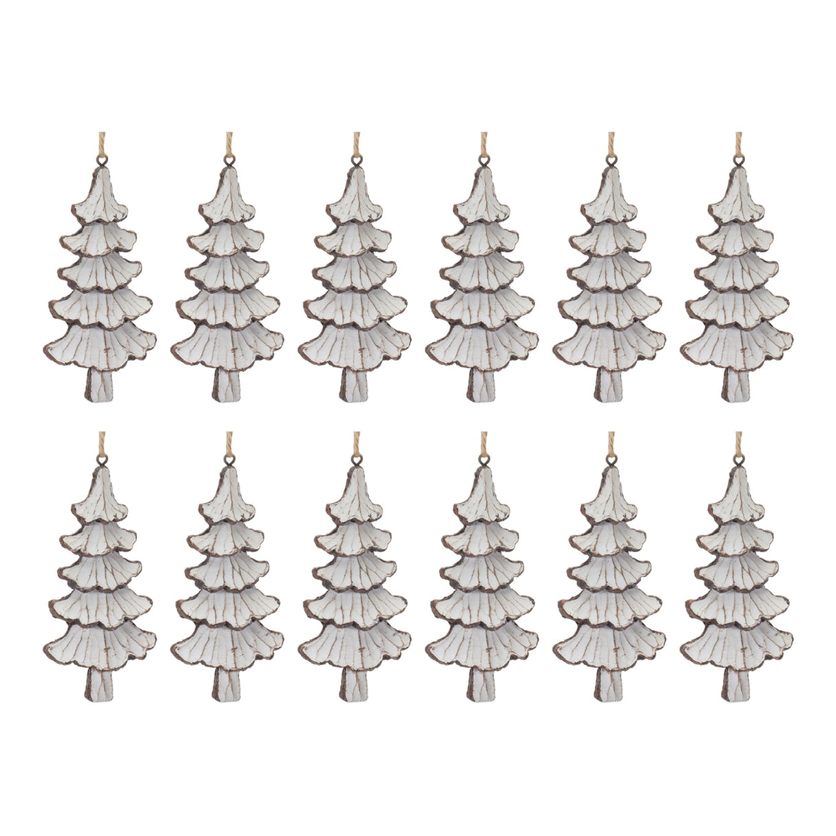 Carved Pine Tree Ornament (Set of 12) - Tuesday Morning - Decorative Objects