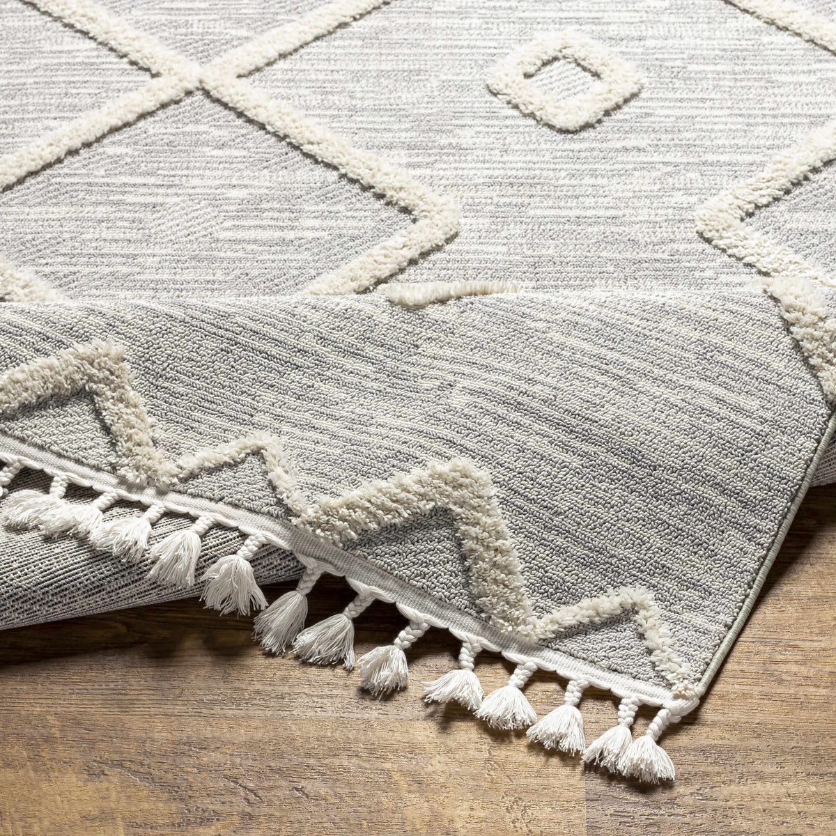 Cauldwell High/Low Pile Rug with Tassels - Clearance