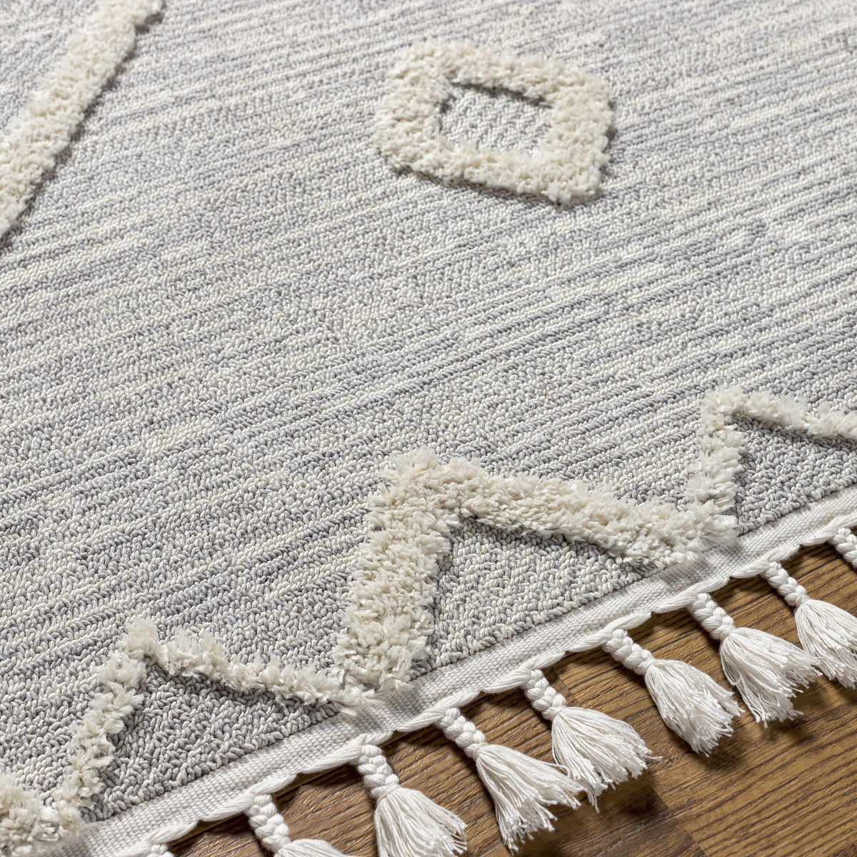 Cauldwell High/Low Pile Rug with Tassels - Clearance