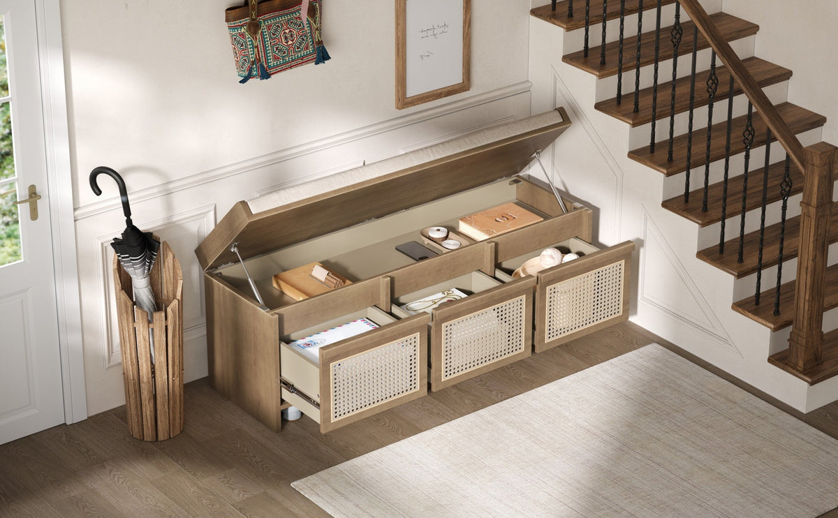 TREXM 48" Entryway Shoe Bench
