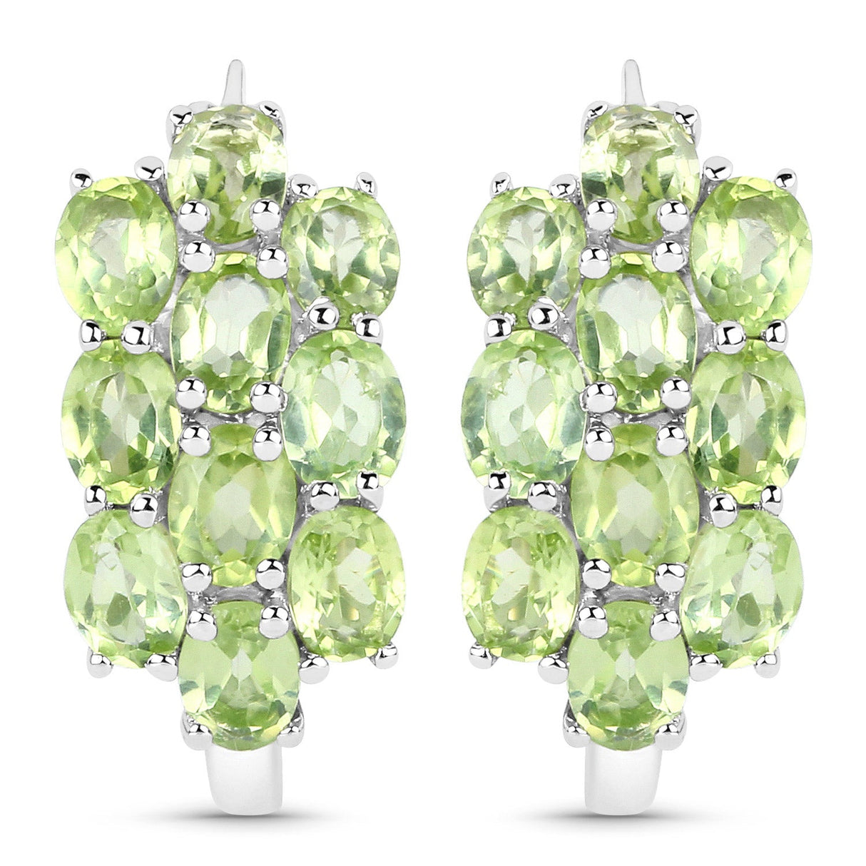 8.84 Carat Genuine Peridot .925 Sterling Silver 3 Piece Jewelry Set (Ring, Earrings, and Pendant w/ Chain)