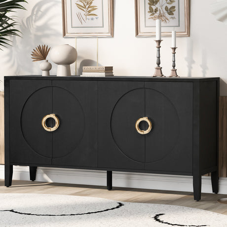 Distinctive-Fir-Five-Leg-Cabinet-with-Rounded-Door-Design-Sideboards