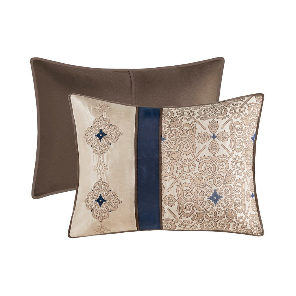 King 7 Piece Jacquard Comforter Set with Throw Pillows