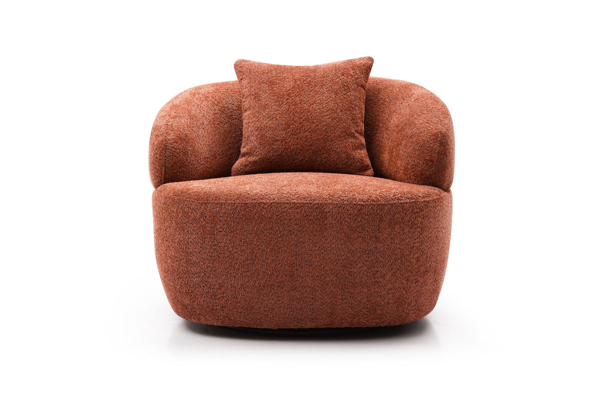 360° Swivel Mid Century Modern Curved Sofa Orange