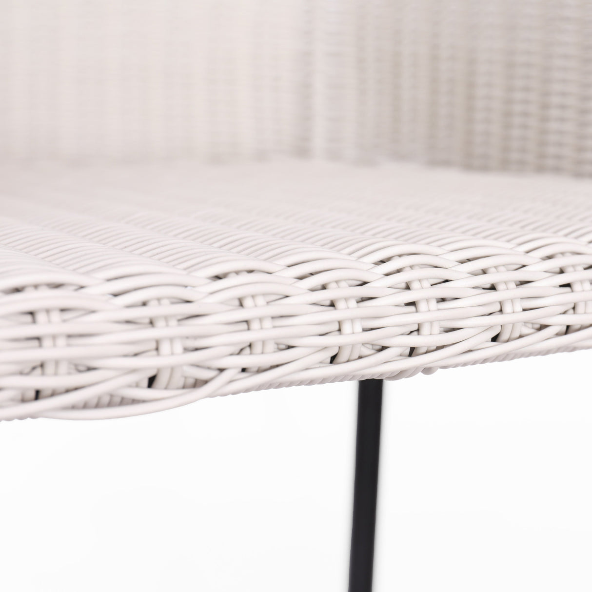 Ladd Outdoor Metal Wicker Barstool Light Gray Faux Wicker Set of 2