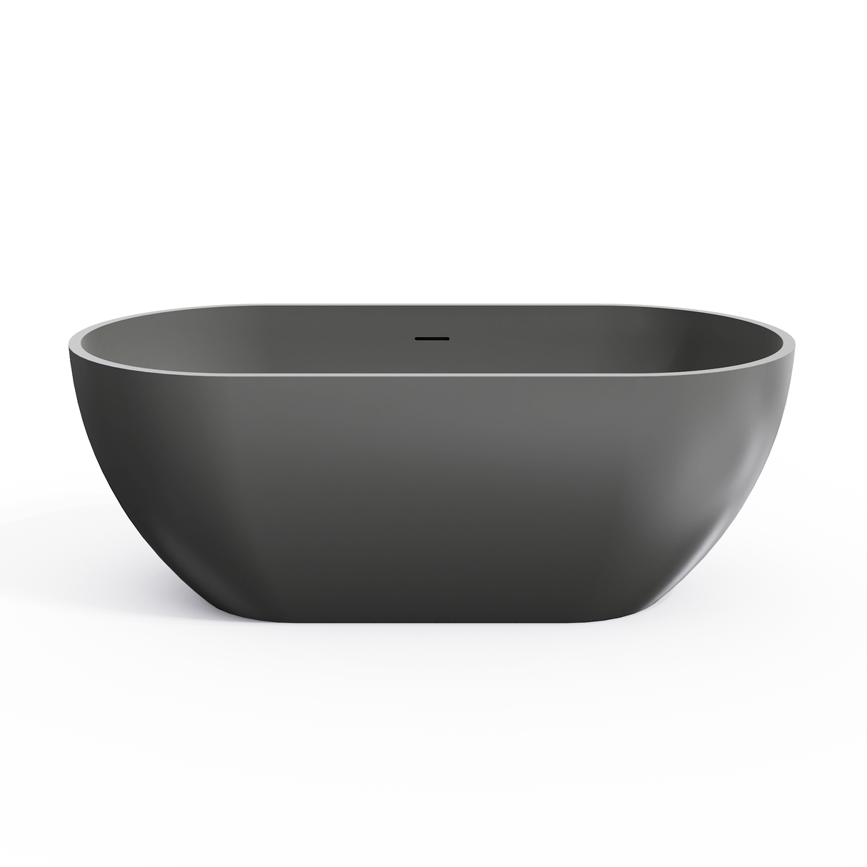 59 Inch Solid Surface Oval Freestanding Bathtub