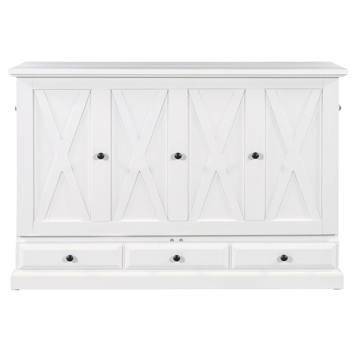 Solid Pine Murphy Bed Chest Cube Cabinet Bed With Charging Station And Large Storage Drawer For Home Office Or Small Room