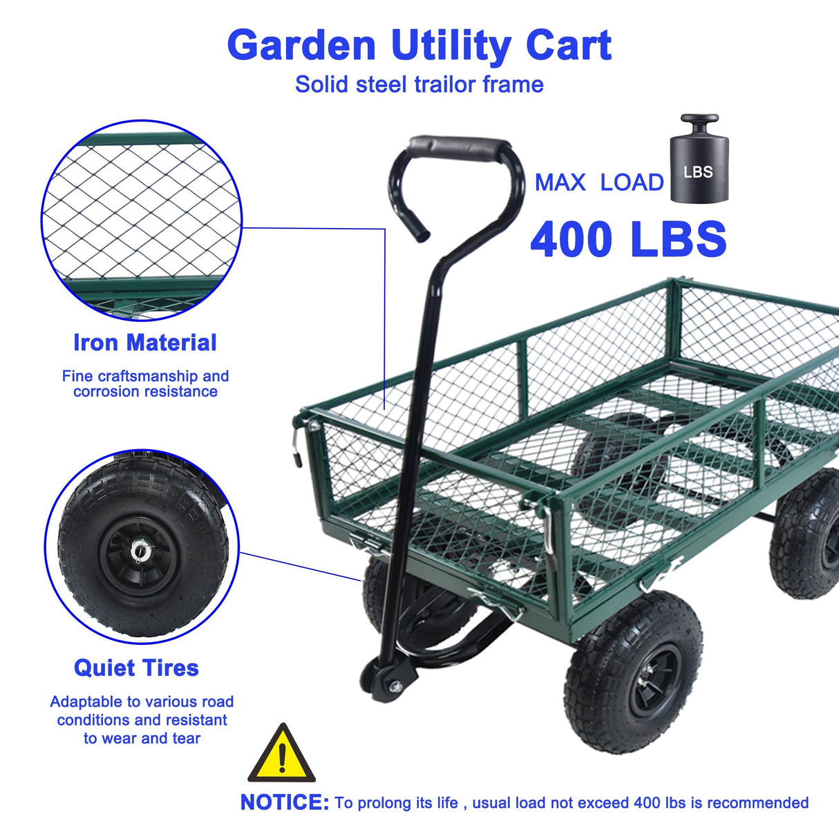 Wagon Cart Garden Cart Trucks in Green