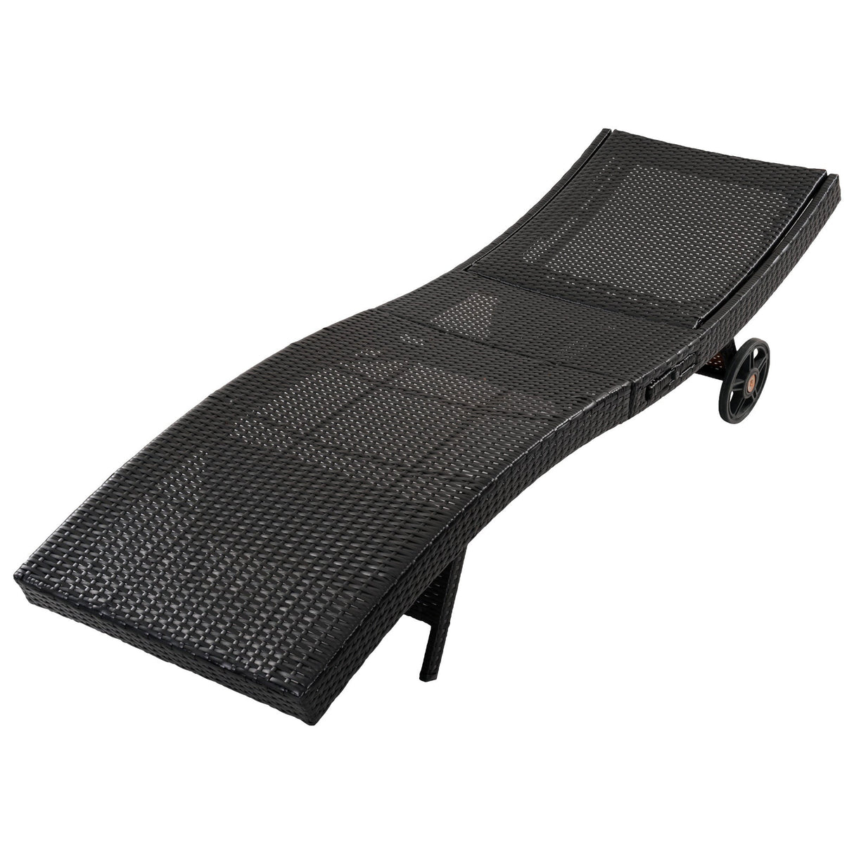 K&K 80'' Patio Wicker Chaise Lounge Chairs Set of 2