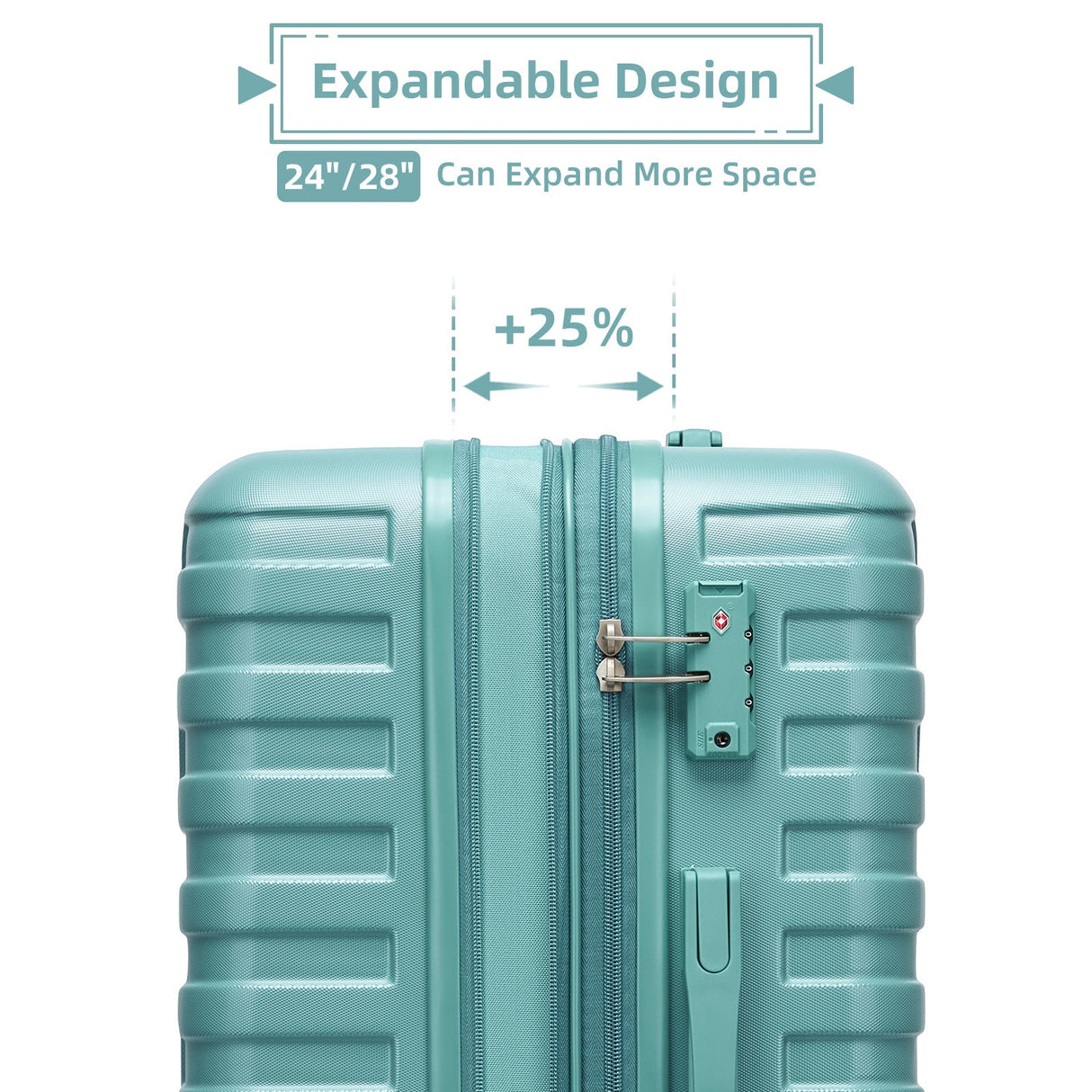 Luggage Sets 6 Piece with Duffel Bags - Hardside Expandable Suitcases in Misty Blue