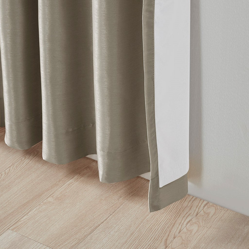 Twist Tab Total Blackout Window Curtain Panel Pewter 50x95" Blackout