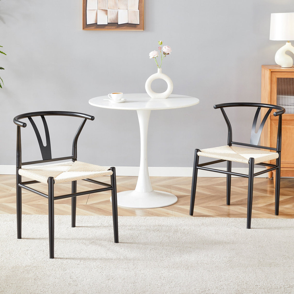 Wesborn Chair - Y-Shaped Medieval Style Armchair for Dining Table, Set of 4