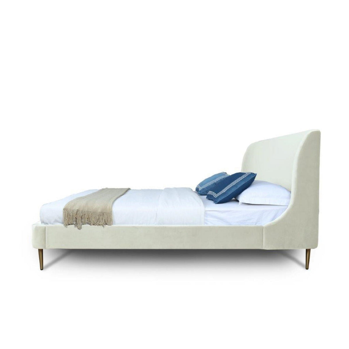 Heather - Upholstered Bed With Curved Headboard