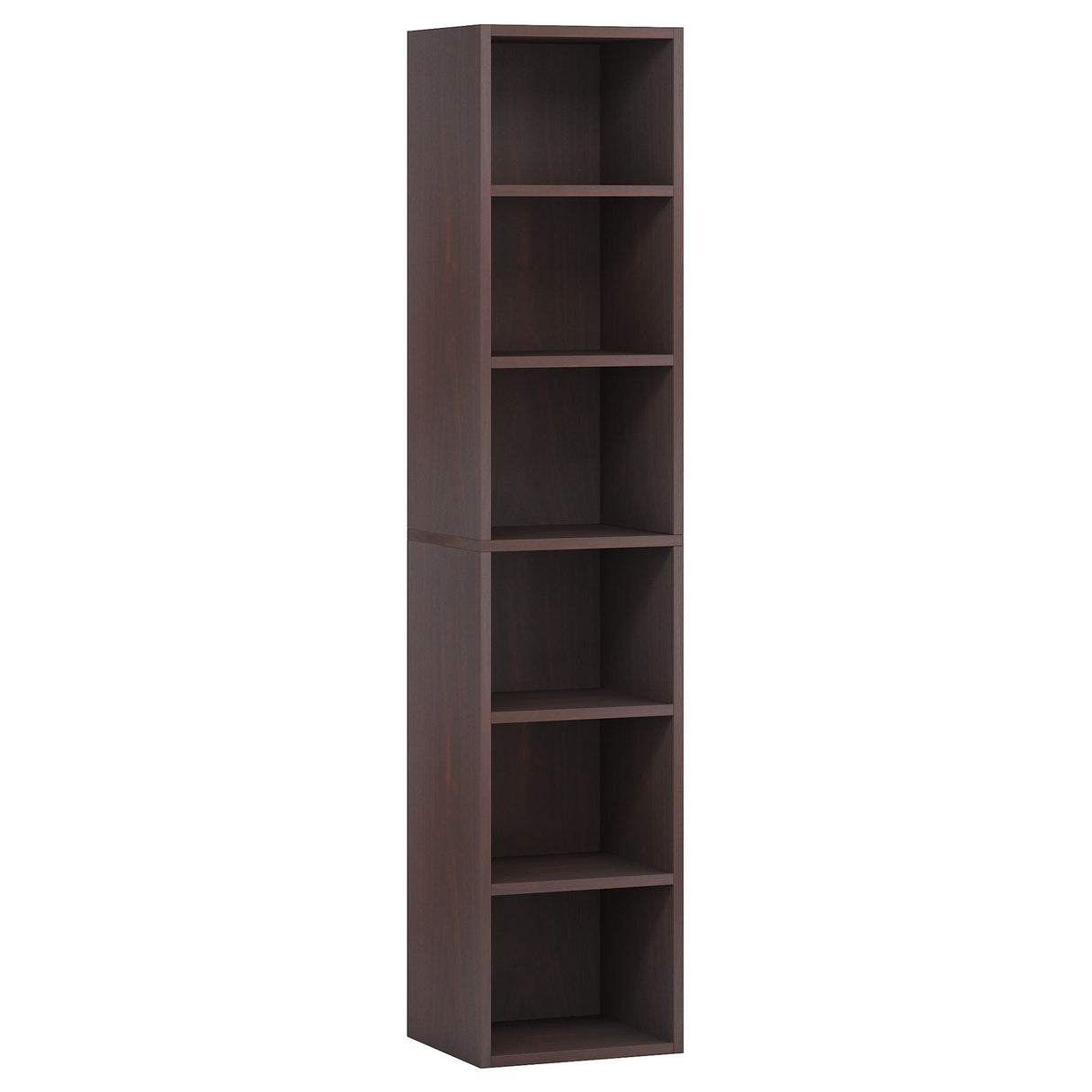 6 Tier Narrow Corner Cube Bookcase Storage, Freestanding Shelf With Open Cubes For Living Room