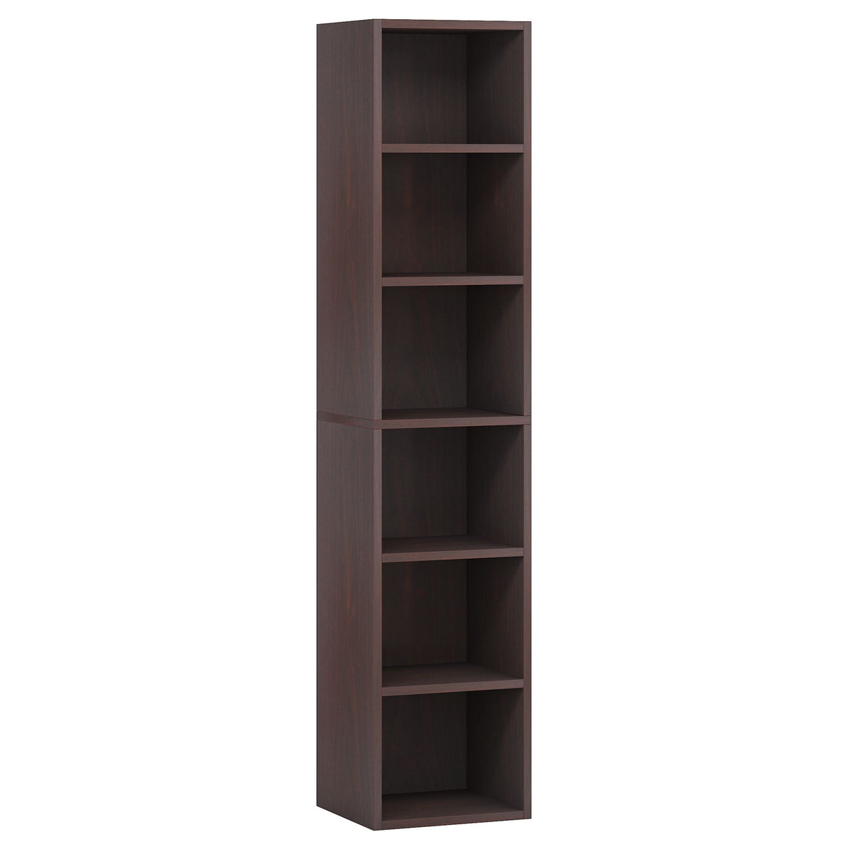 6 Tier Narrow Corner Cube Bookcase with Open Cubes - Light Blue or Dark Brown