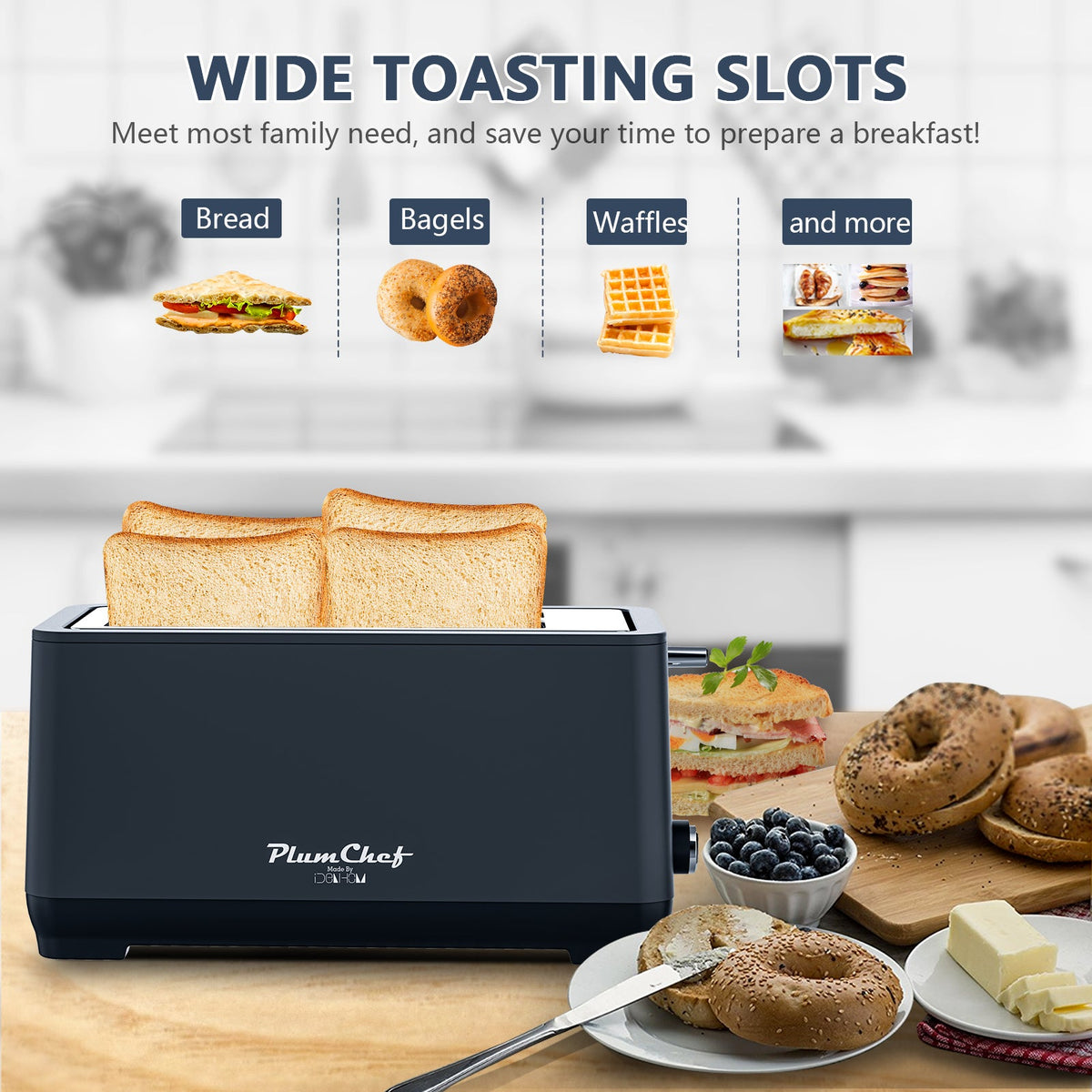 4-Slice Extra Wide Long Slot Toaster