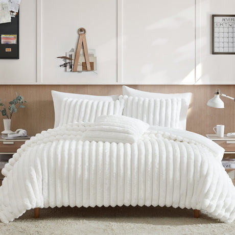 Everett-4-PC-White-Micro-Mink-King-Bedding-Ensemble-Quilts-&-Comforters