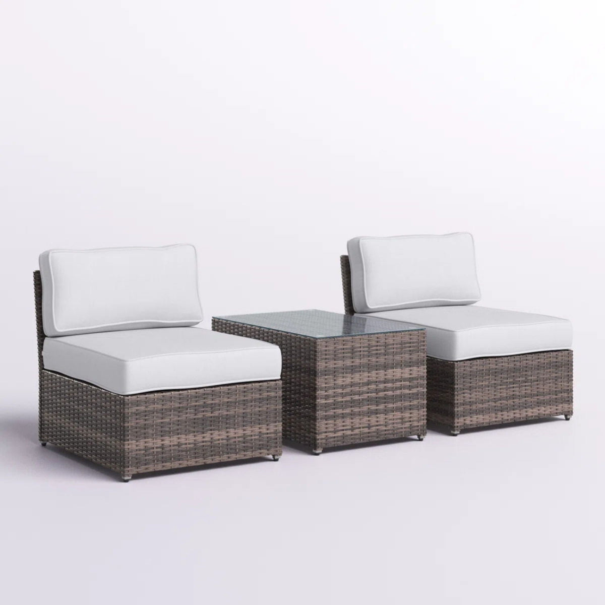 Modern Wicker Outdoor Seating Set with Cushions - Dark Brown or Dark Gray