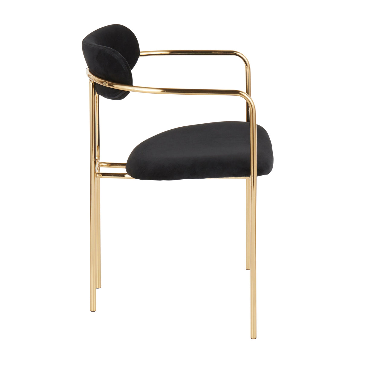 Demi Contemporary Chair in Gold Metal - Set of 2