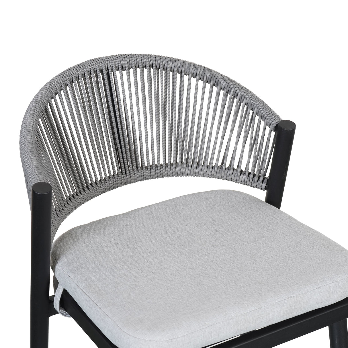 Outdoor 26' Counter Height Metal Frame Counter Stools with Scallop-shaped Backrest & Water-resistant Cushions, Set of