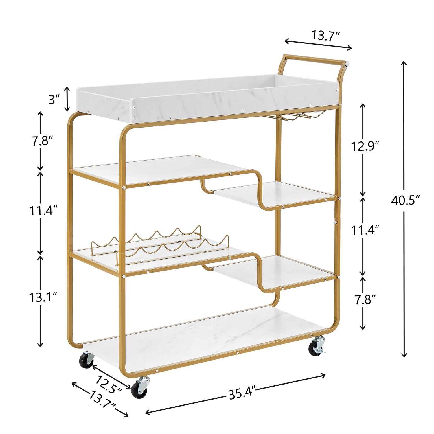 6-tier bar cart, slide bar serving cart