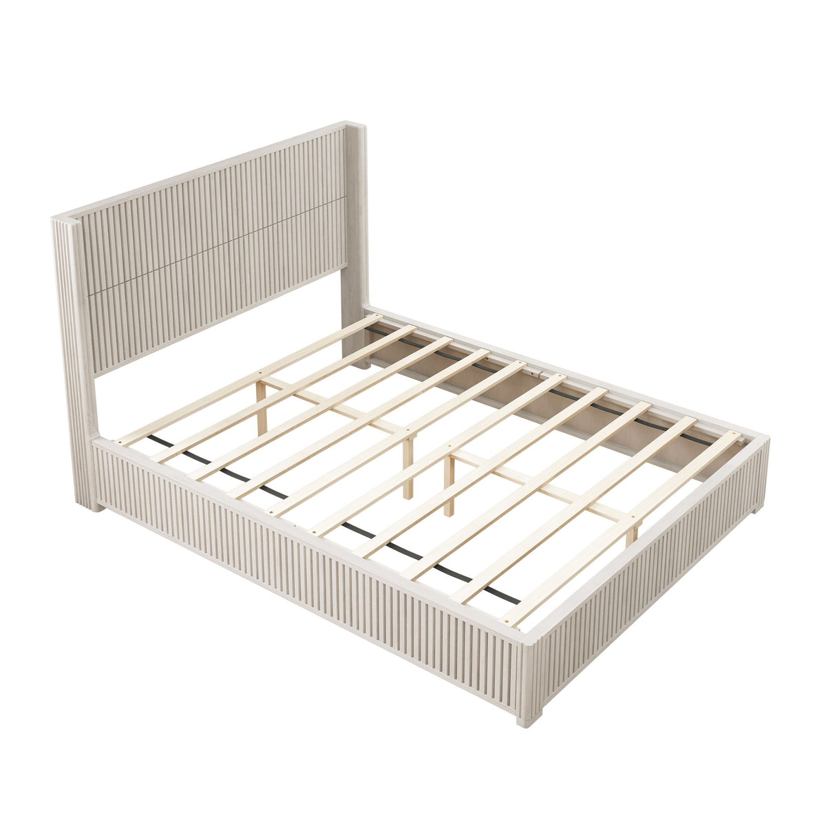 Platform Bed Frame With Headboard, Floor Standing Design